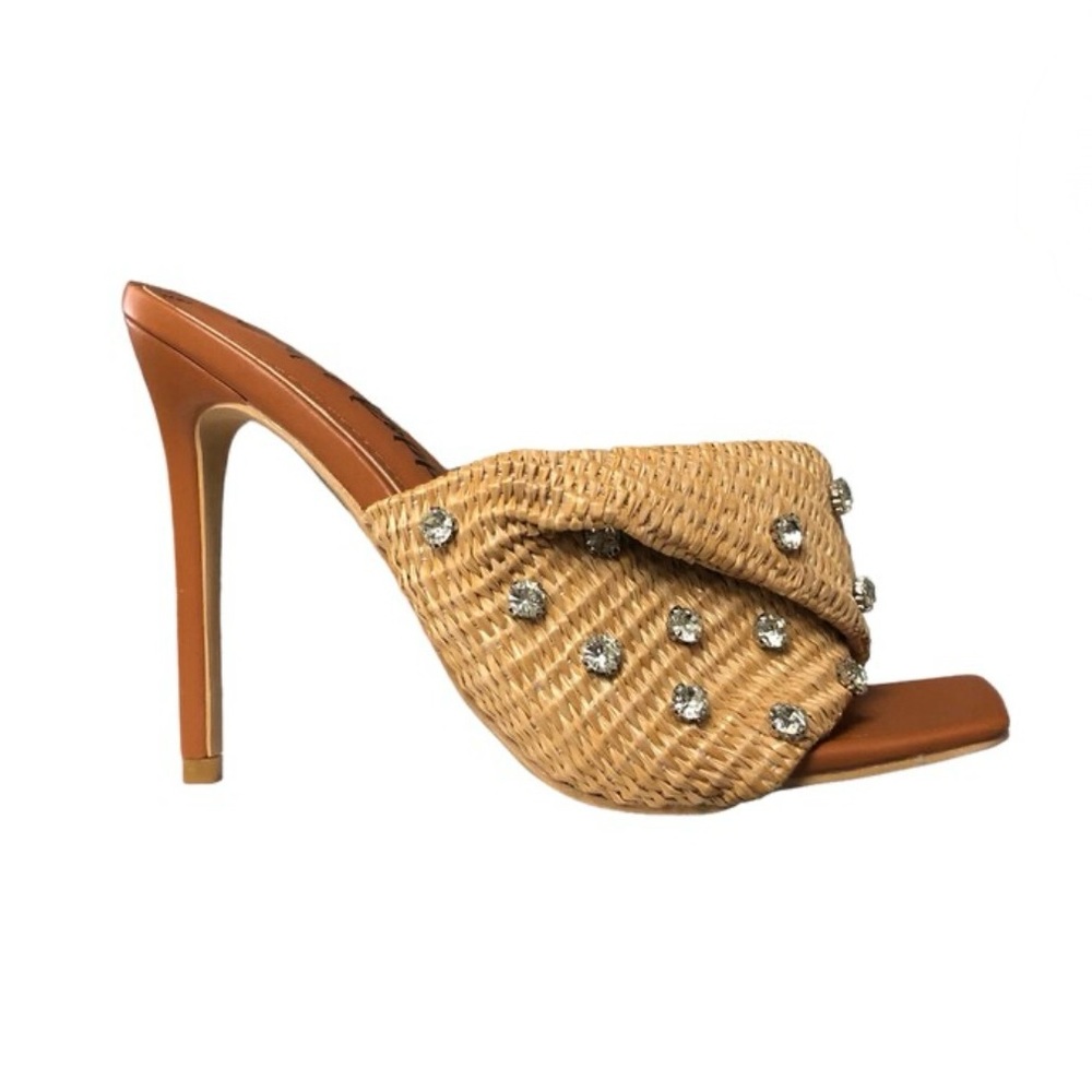 Women’s Rhinestone Raffia Twist Kandy Heels - Picture 2 of 6